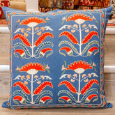 Handmade Uzbek Suzani Silk Cushion - 307746-BS