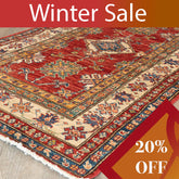 Handmade fine Afghan Kazak rug - WS307805