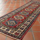 Handmade fine Afghan Kazak short runner - 309251