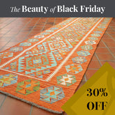 Handmade Afghan Kilim extra long runner - BF309424