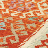 Handmade Afghan Kilim short runner - 309754