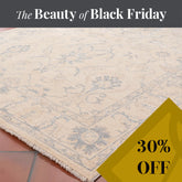 Handmade fine silver washed Afghan Ziegler rug - BF309807