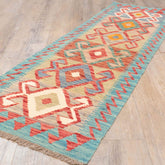 Handmade Afghan Kilim short runner - 310216