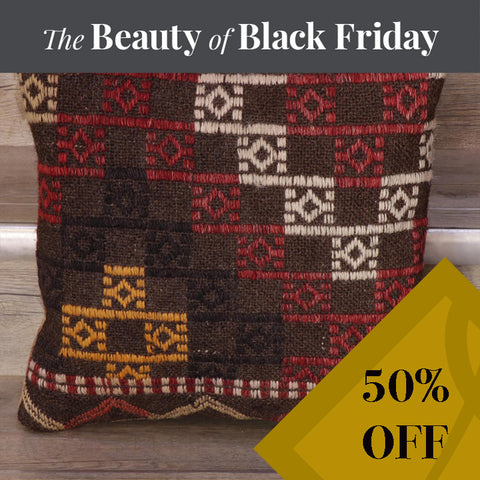 Small Handmade Turkish kilim cushion - BF240848