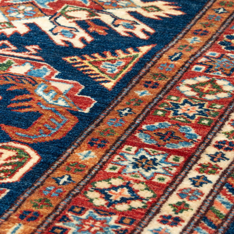 Handmade fine Afghan Kazak short runner - 307376