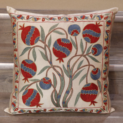 Handmade Uzbek Suzani Silk Cushion - 307746-10