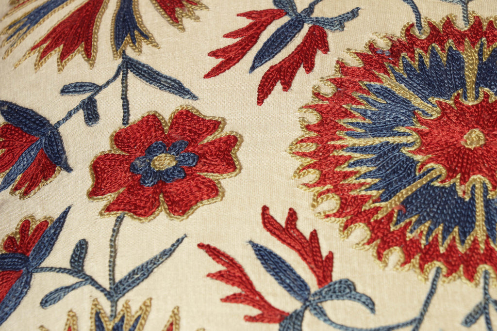 Handmade Uzbek Suzani Silk Cushion - 307746-11