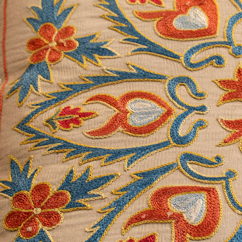 Handmade Uzbek Suzani Silk Cushion - 307746AA