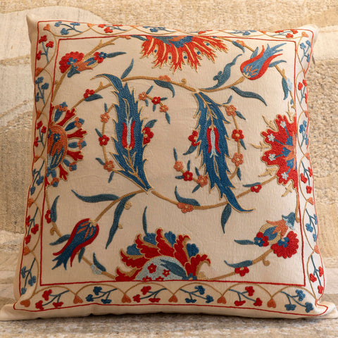 Handmade Uzbek Suzani Silk Cushion - 307746AH