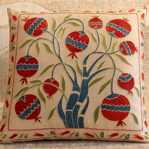 Handmade Uzbek Suzani Silk Cushion - 307746AJ