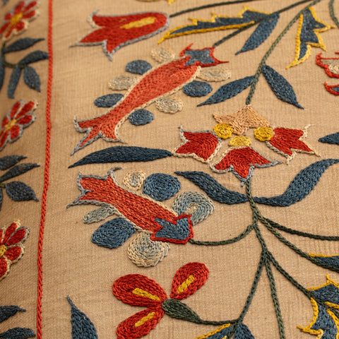 Handmade Uzbek Suzani Silk Cushion - 307746AN