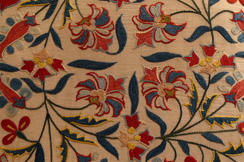 Handmade Uzbek Suzani Silk Cushion - 307746AN