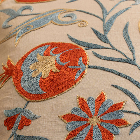 Handmade Uzbek Suzani Silk Cushion - 307746AP