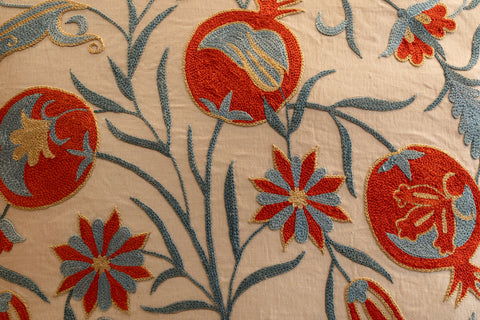 Handmade Uzbek Suzani Silk Cushion - 307746AP