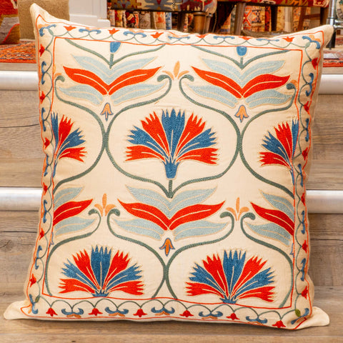 Handmade Uzbek Suzani Silk Cushion - 307746-AT