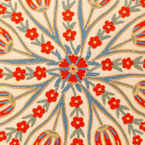 Handmade Uzbek Suzani Silk Cushion - 307746-AV