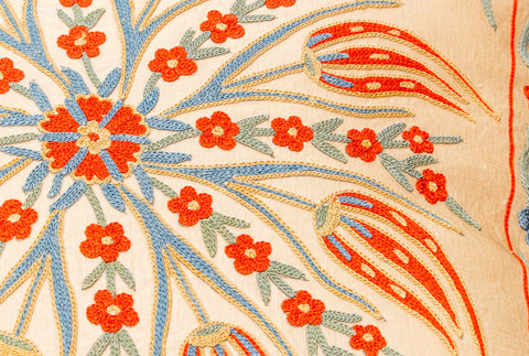 Handmade Uzbek Suzani Silk Cushion - 307746-AV