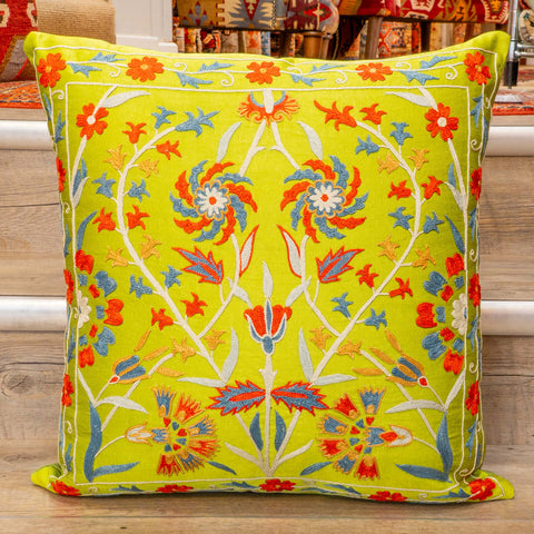 Handmade Uzbek Suzani Silk Cushion - 307746-AW