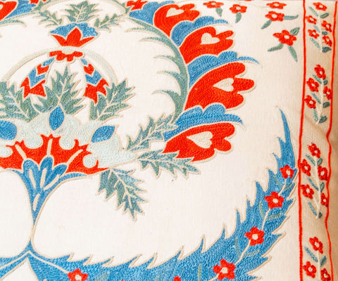 Handmade Uzbek Suzani Silk Cushion - 307746-BI