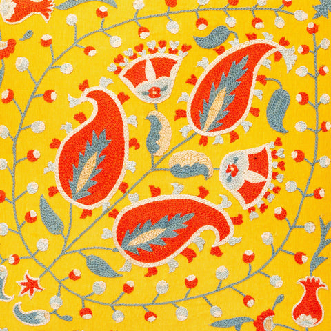 Handmade Uzbek Suzani Silk Cushion - 307746-BL