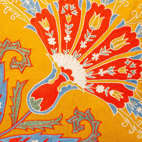 Handmade Uzbek Suzani Silk Cushion - 307746BP