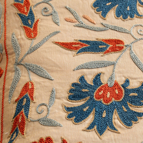 Handmade Uzbek Suzani Silk Cushion - 307746W