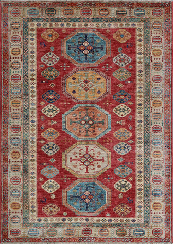 Handmade extra fine Afghan Kazak rug - ENR308261