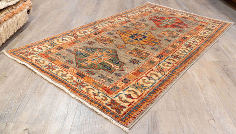 Handmade extra fine Afghan Kazak rug - 308277
