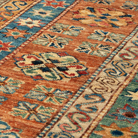 Handmade Fine Afghan Kazak carpet - 308413