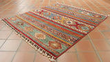 Handmade Afghan Kharjeen square rug - 308453