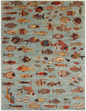 Handmade Afghan Fish rug - ENR308460