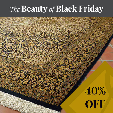 Handmade Oriental Qum silk on silk carpet - BF308693