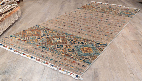 Handmade fine Afghan Samarkand short runner - 308758