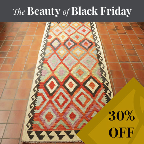 Handmade Afghan kilim extra long runner - BF308915