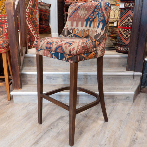 Turkish kilim covered bar stool -309074a