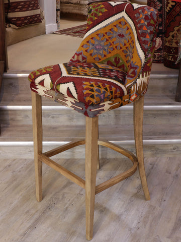 Turkish kilim covered bar stool - 309142