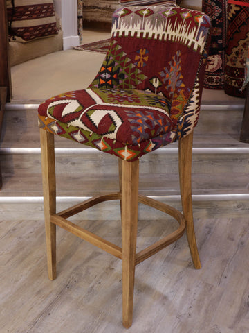 Turkish kilim covered bar stool - 309143