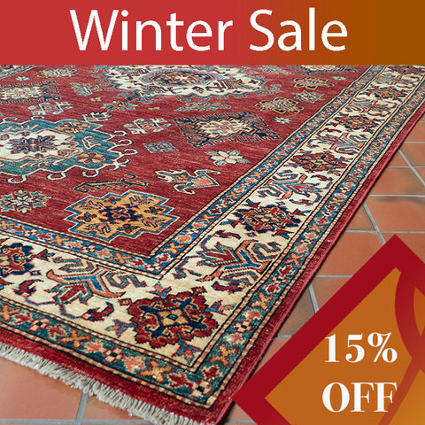 Handmade fine Afghan Kazak rug - WS309228
