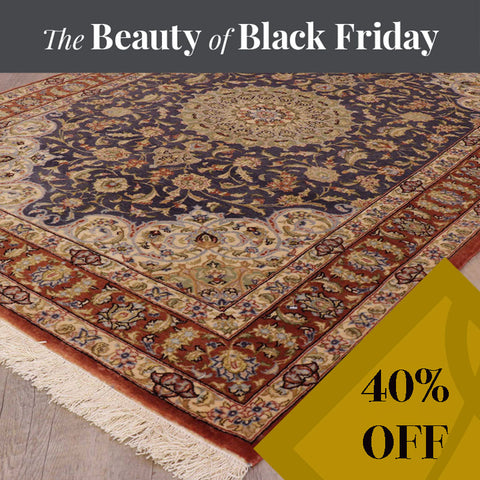 Handmade Oriental Qum wool and silk rug - BF309276