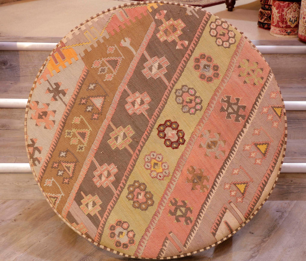 Turkish Kilim Large circular stool -309316