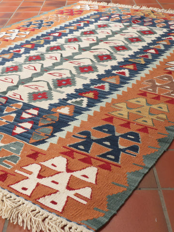 Handmade Fine Turkish Seccade Kilim rug - 309472
