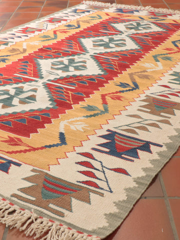 Handmade Fine Turkish Seccade Kilim rug - 309473