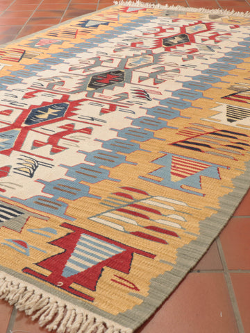Handmade Fine Turkish Seccade Kilim rug - 309474