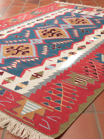 Handmade Fine Turkish Seccade Kilim rug - 309477