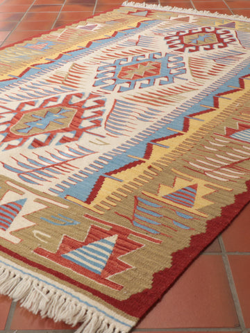 Handmade Fine Turkish Seccade Kilim rug - 309482