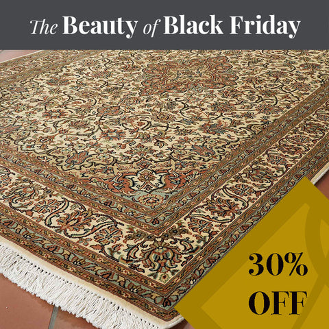 Handmade fine Kashmir silk rug - BF309517