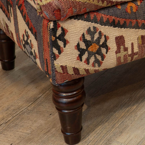 Turkish Kilim covered ottoman - 309690