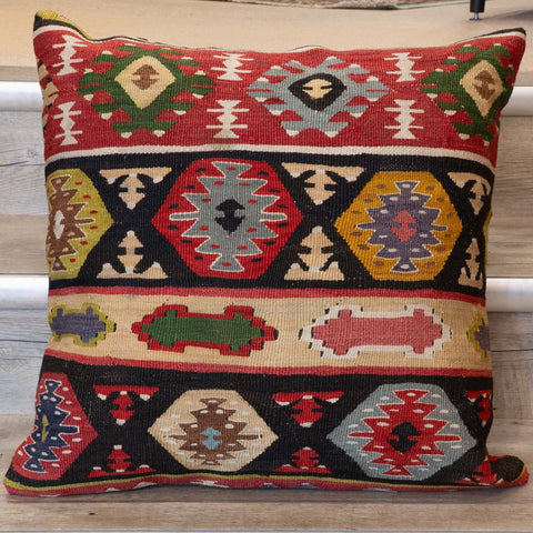 Large Handmade Turkish kilim cushion - 309673-AG