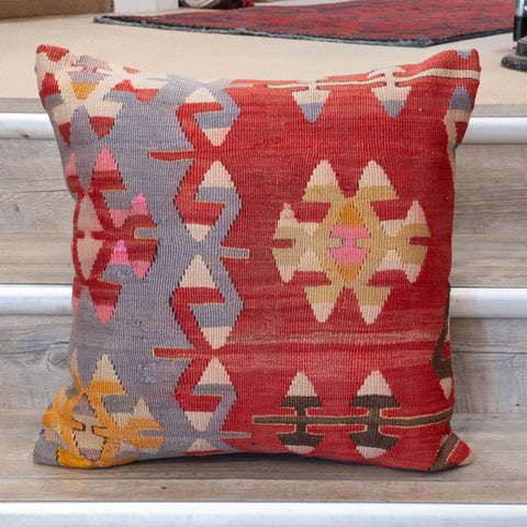 Large Handmade Turkish kilim cushion - 309673-L