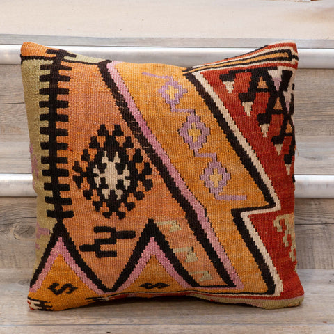 Small Handmade Turkish kilim cushion - 309674-AE